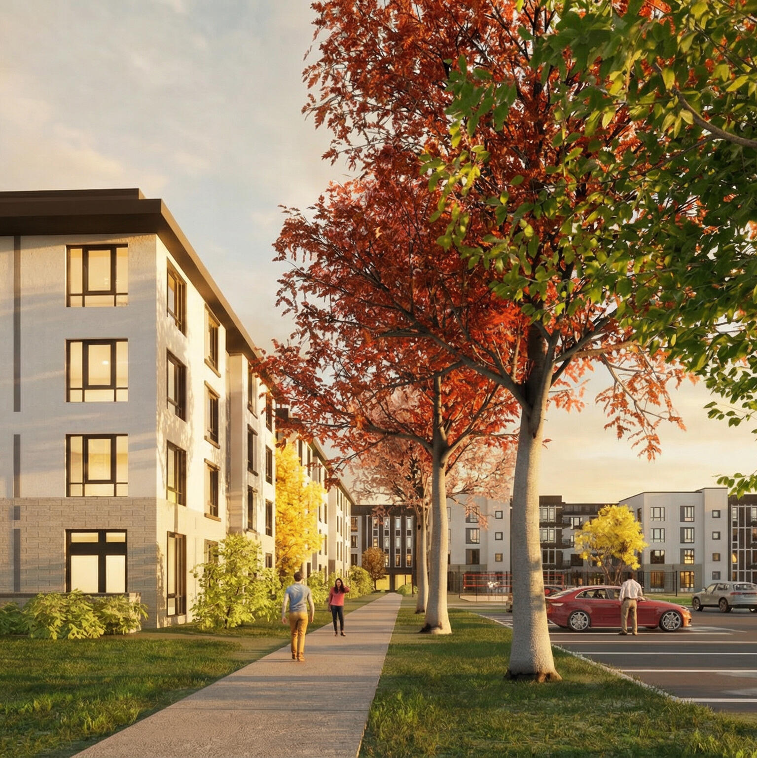 render of Jefferson Flats building exterior in Los Angeles, California